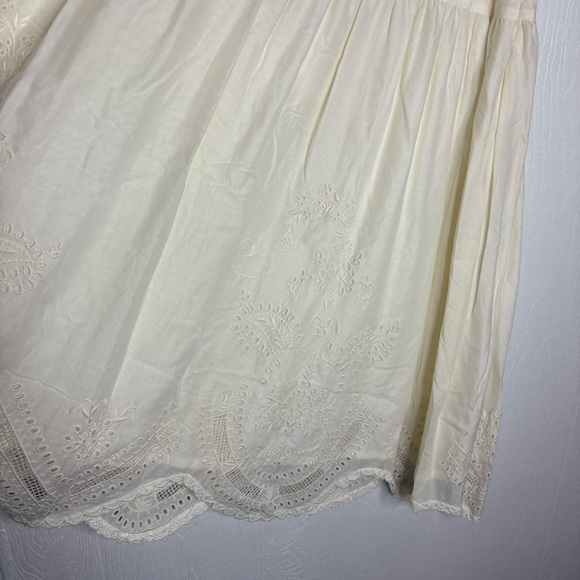 Lauren Ralph Lauren Vintage Made in USA cotton ivory eyelet midi skirt size 12 - Picture 5 of 10
